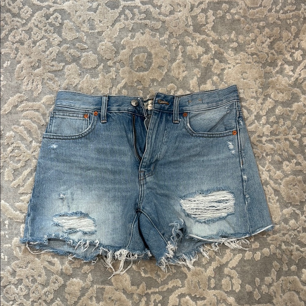 Madewell relaxed mid length denim shorts